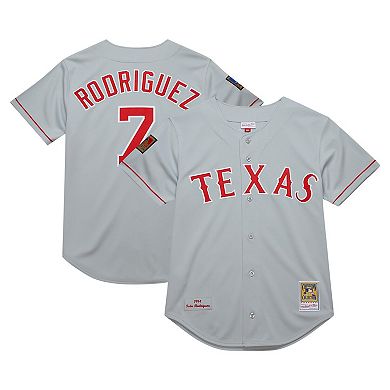 Men's Mitchell & Ness Ivan Rodriguez Gray Texas Rangers 1994 Cooperstown Collection Authentic Dark Jersey