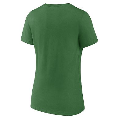 Women's Fanatics Green Oregon Ducks Evergreen Logo V-Neck T-Shirt