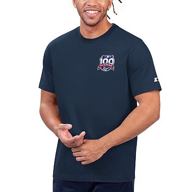 Men's Starter Navy New York Giants 100th Season Prime Time T-Shirt
