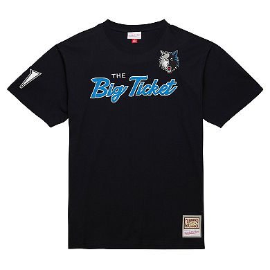 Men's Mitchell & Ness Kevin Garnett Black Minnesota Timberwolves Premium Nickname T-Shirt