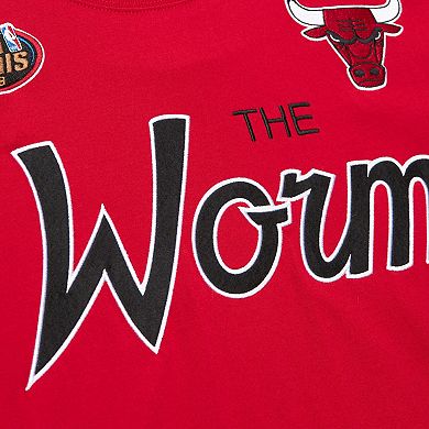 Men's Mitchell & Ness Dennis Rodman Red Chicago Bulls Premium Nickname T-Shirt