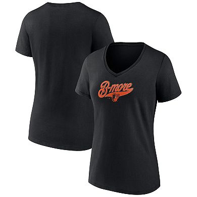 Women's Fanatics Black Baltimore Orioles B-more V-Neck T-Shirt