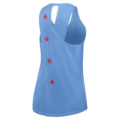 Women's Nike Powder Blue Chicago Cubs City Connect Crossed Back Tank Top