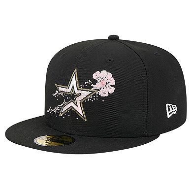 Men's New Era Black Houston Astros Dotted Floral 59FIFTY Fitted Hat