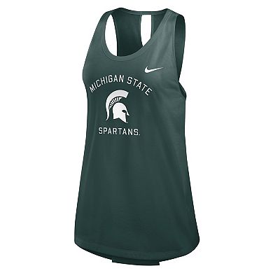 Women's Nike Green Michigan State Spartans Primetime Open Back Tank Top
