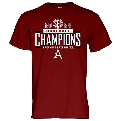 Unisex Blue 84 Cardinal Arkansas Razorbacks 2024 SEC West Baseball Regular Season Champions Locker Room T-Shirt