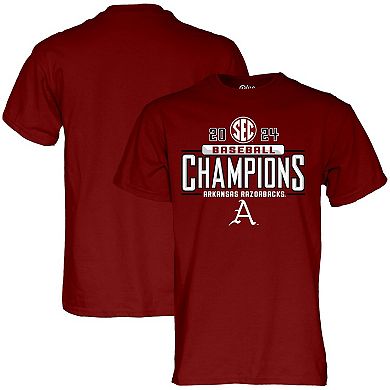 Unisex Blue 84 Cardinal Arkansas Razorbacks 2024 SEC West Baseball Regular Season Champions Locker Room T-Shirt