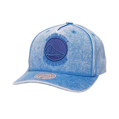 Men's Mitchell & Ness Blue Golden State Warriors Washed Out Tonal Logo Snapback Hat