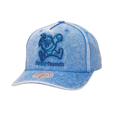 Men's Mitchell & Ness Blue Denver Nuggets Washed Out Tonal Logo Snapback Hat