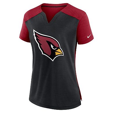 Women's Nike Black/Cardinal Arizona Cardinals Impact Exceed Performance Notch Neck T-Shirt