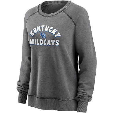 Women's Fanatics Charcoal Kentucky Wildcats French Terry Retro Raglan Pullover Sweatshirt
