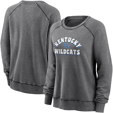 Women's Fanatics Charcoal Kentucky Wildcats French Terry Retro Raglan Pullover Sweatshirt