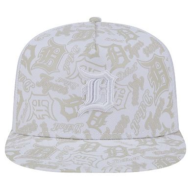 Men's New Era White Detroit Tigers Logo Dunes A-Frame Trucker 9FIFTY Snapback Hat