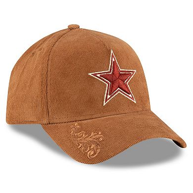 Men's New Era Brown Dallas Cowboys Ornamental Corduroy 9FORTY Adjustable Hat