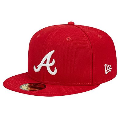 Men's New Era Red Atlanta Braves Logo 59FIFTY Fitted Hat