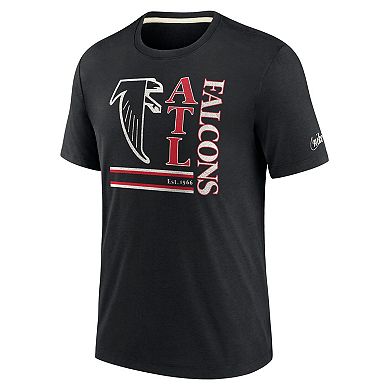 Men's Nike Black Atlanta Falcons Wordmark Logo Tri-Blend T-Shirt