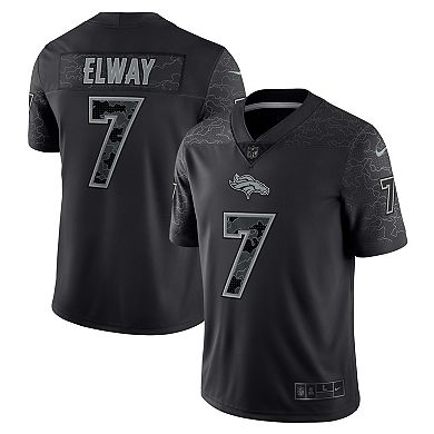 Men's Nike John Elway Black Denver Broncos Retired Player RFLCTV Limited Jersey