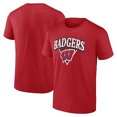 Men's Fanatics Red Wisconsin Badgers Modern Tri T-Shirt