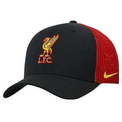 Men's Nike Black Liverpool Primary Logo Swoosh Flex Hat