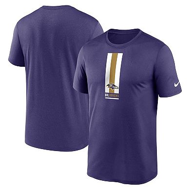 Men's Nike Purple Baltimore Ravens Vertical Split Legend Performance T-Shirt