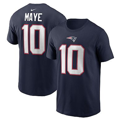 Youth Nike Drake Maye Navy New England Patriots 2024 NFL Draft First Round Pick Fuse Name & Number T-Shirt