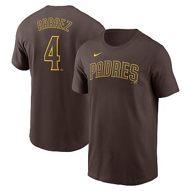Men's Nike Luis Arraez Brown San Diego Padres Fuse Name & Number T-Shirt