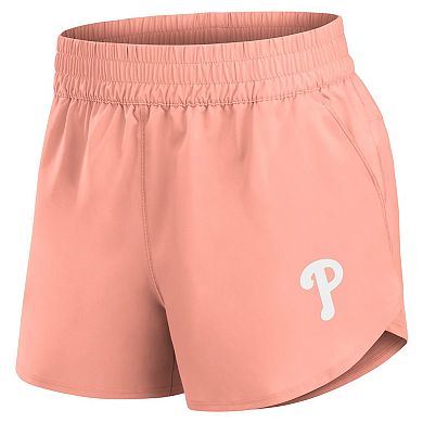 Women's Fanatics Coral Philadelphia Phillies Studio Woven Vibe Shorts