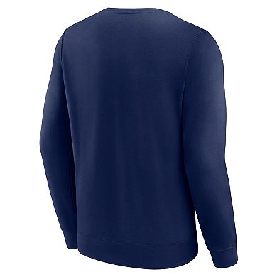 Men's Fanatics Navy Atlanta Braves Focus Fleece Pullover Sweatshirt
