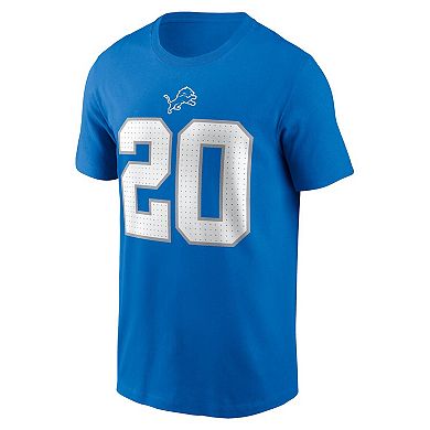 Men's Nike Barry Sanders Blue Detroit Lions Retired Player Name & Number T-Shirt
