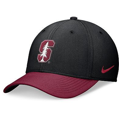 Men's Nike Black/Cardinal Stanford Cardinal Rise Swoosh Flex Hat