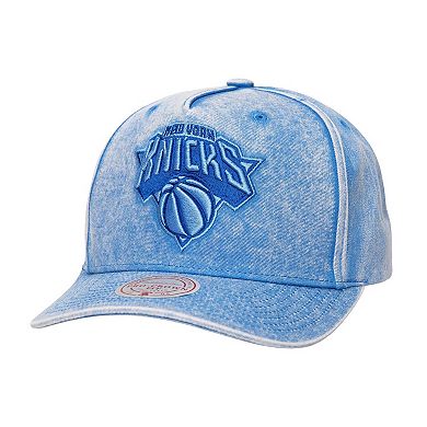 Men's Mitchell & Ness Blue New York Knicks Washed Out Tonal Logo Snapback Hat