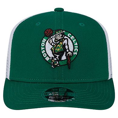 Men's New Era Kelly Green/White Boston Celtics Trucker 9SEVENTY COOLERA Stretch-Snap Hat