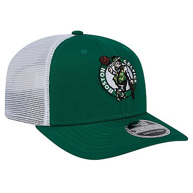 Men's New Era Kelly Green/White Boston Celtics Trucker 9SEVENTY COOLERA Stretch-Snap Hat