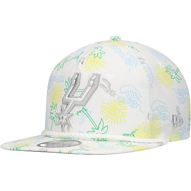 Men's New Era White San Antonio Spurs Palm Trees and Waves Golfer Adjustable Hat