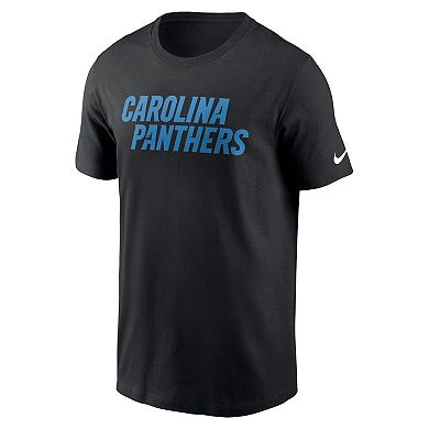 Men's Nike Black Carolina Panthers Primetime Wordmark Essential T-Shirt