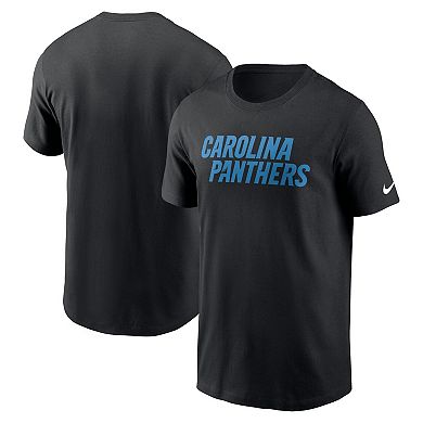 Men's Nike Black Carolina Panthers Primetime Wordmark Essential T-Shirt