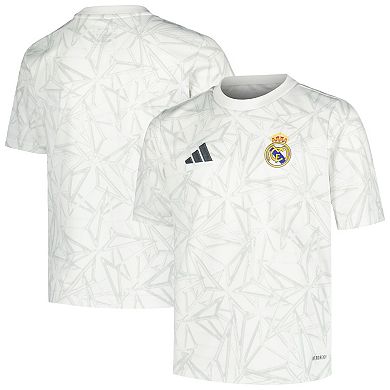 Youth adidas White Real Madrid 2024/25 Pre-Match Top