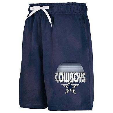 Youth Navy Dallas Cowboys Sun Bleached French Terry Shorts