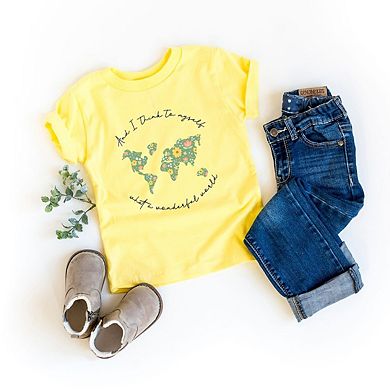 What A Wonderful World Toddler Short Sleeve Graphic Tee