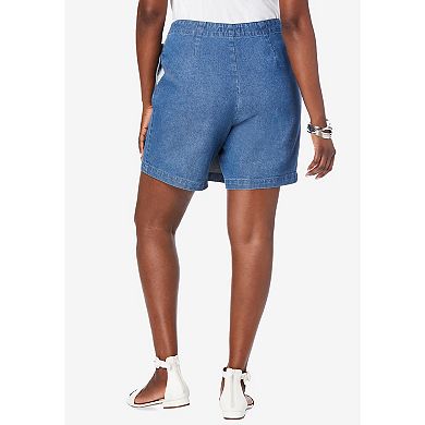 Jessica London Women's Plus Size Classic Cotton Denim Skort