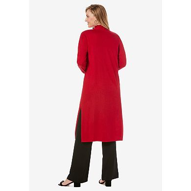 Jessica London Women's Plus Size Cotton Cashmere Duster Sweater