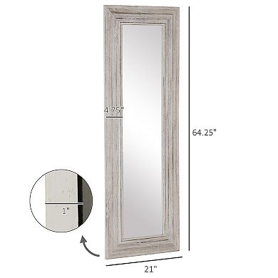 Homcom Rustic Wall Hanging And Leaning Floor Full Length Mirror