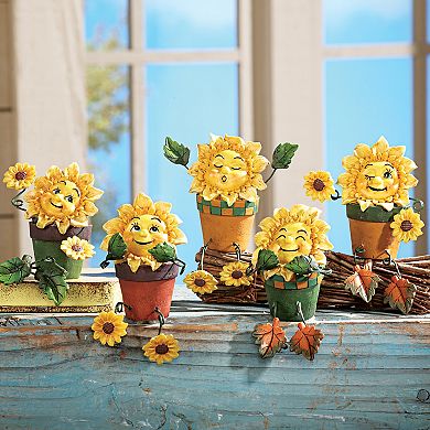 Collections Etc Collectible Sunflower Shelf Sitters - Set Of 5