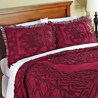 Collections Etc Elegant Chenille Fringe Pillow Sham