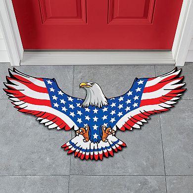 Collections Etc Patriotic Eagle-shaped Indoor/outdoor Skid-resistant Mat Novelty