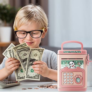 Kids, Password-protected Piggy Bank Toy With Fingerprint And Voice Prompt