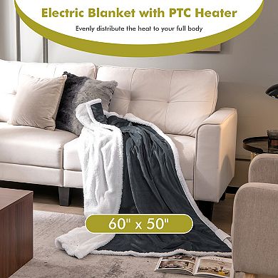 Heated Electric Blanket Throw With 10 Heat Levels