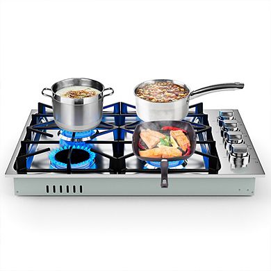 30  Inch Gas Cooktop With 4 Powerful Burners And Abs Knobs