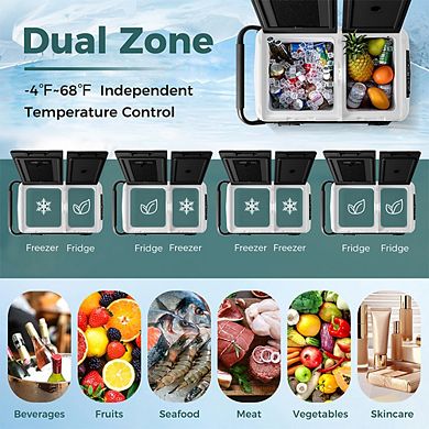 Dual Zone 12V Car Refrigerator for Vehicles Camping Travel Truck RV Boat Outdoor and Home Use