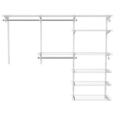 Adjustable Closet Organizer Kit With Shelves And Hanging Rods For 4 To 6 Feet